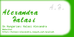 alexandra halasi business card
